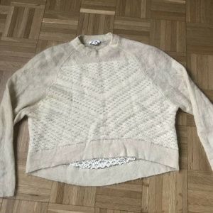 HELMUT LANG Ivory/White Super Soft Sweater Sz Smal